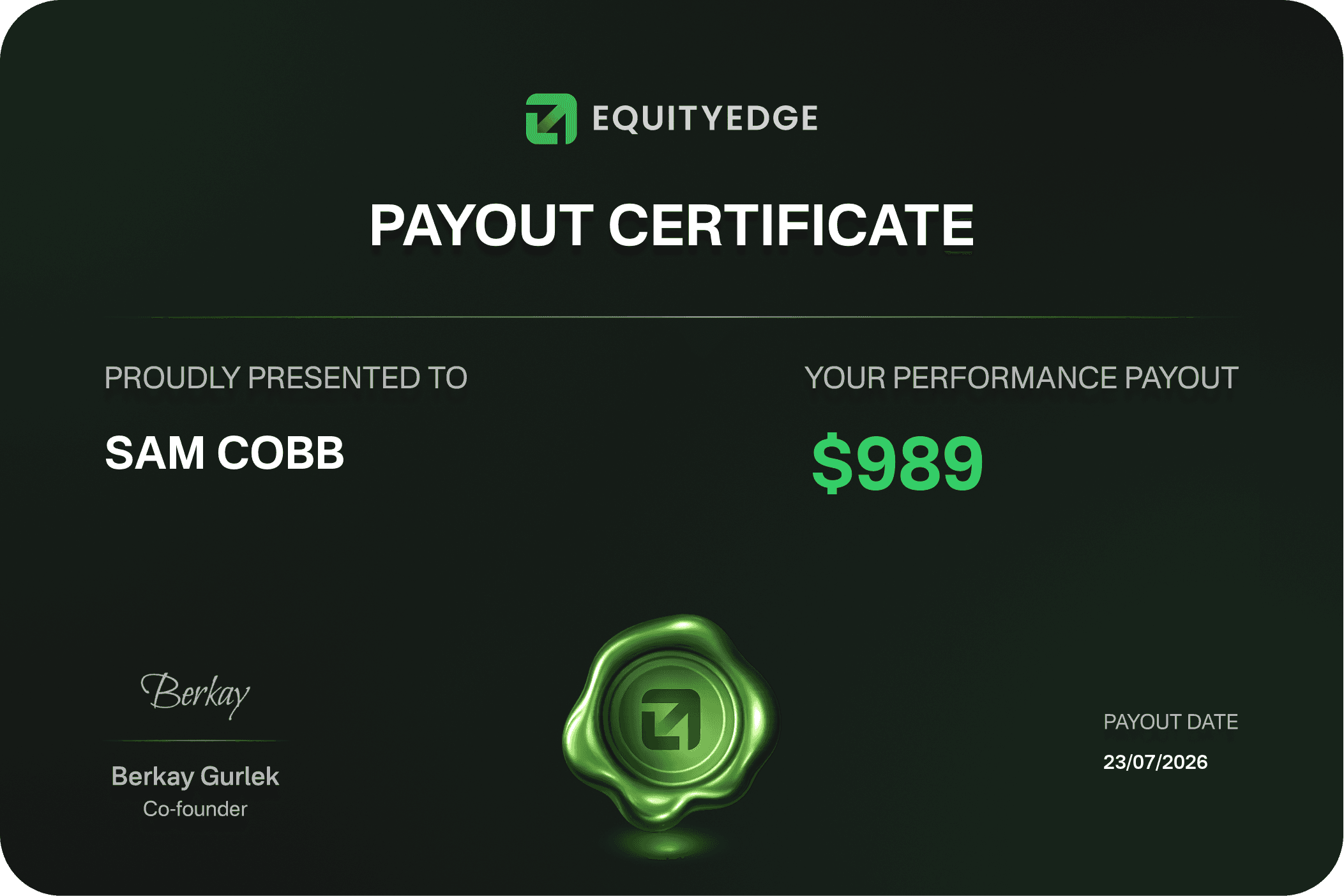 payout certificate