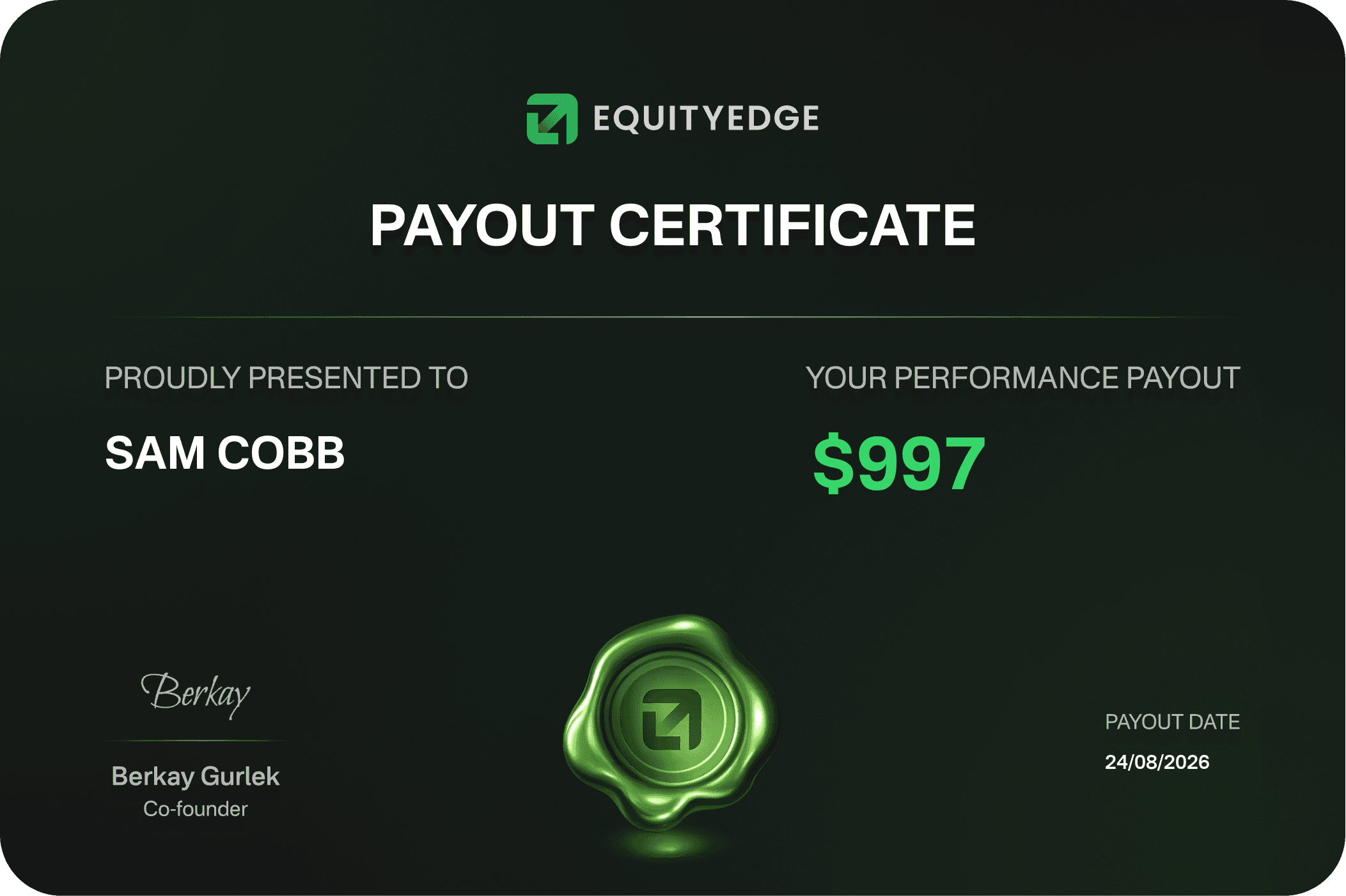 payout certificate