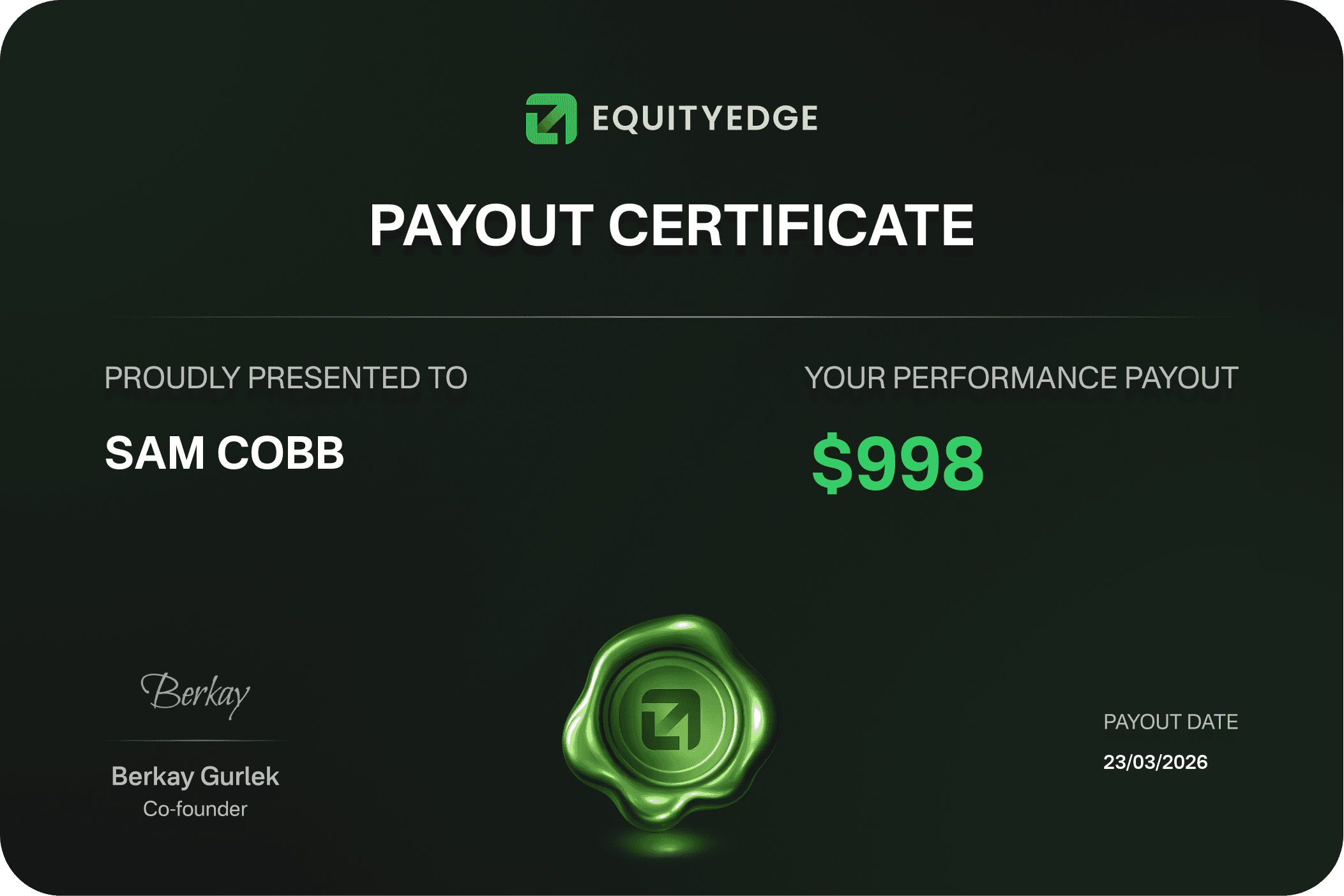 payout certificate