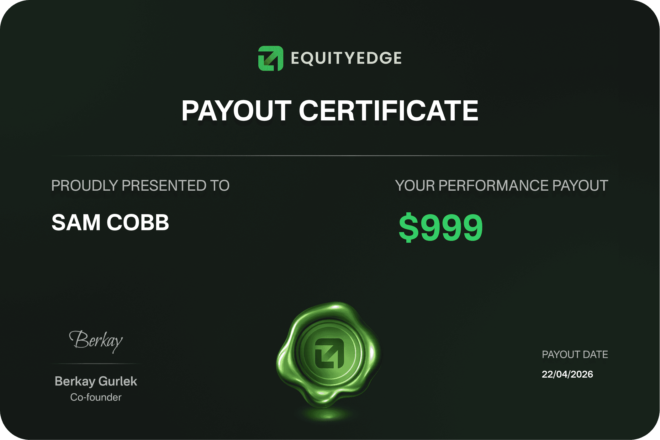 payout certificate